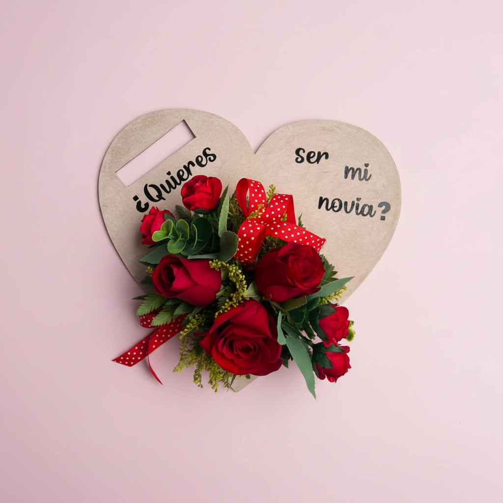 Pedido de Corazón con fondo rosado