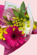 Ramos Florales Aromáticos con fondo rosado